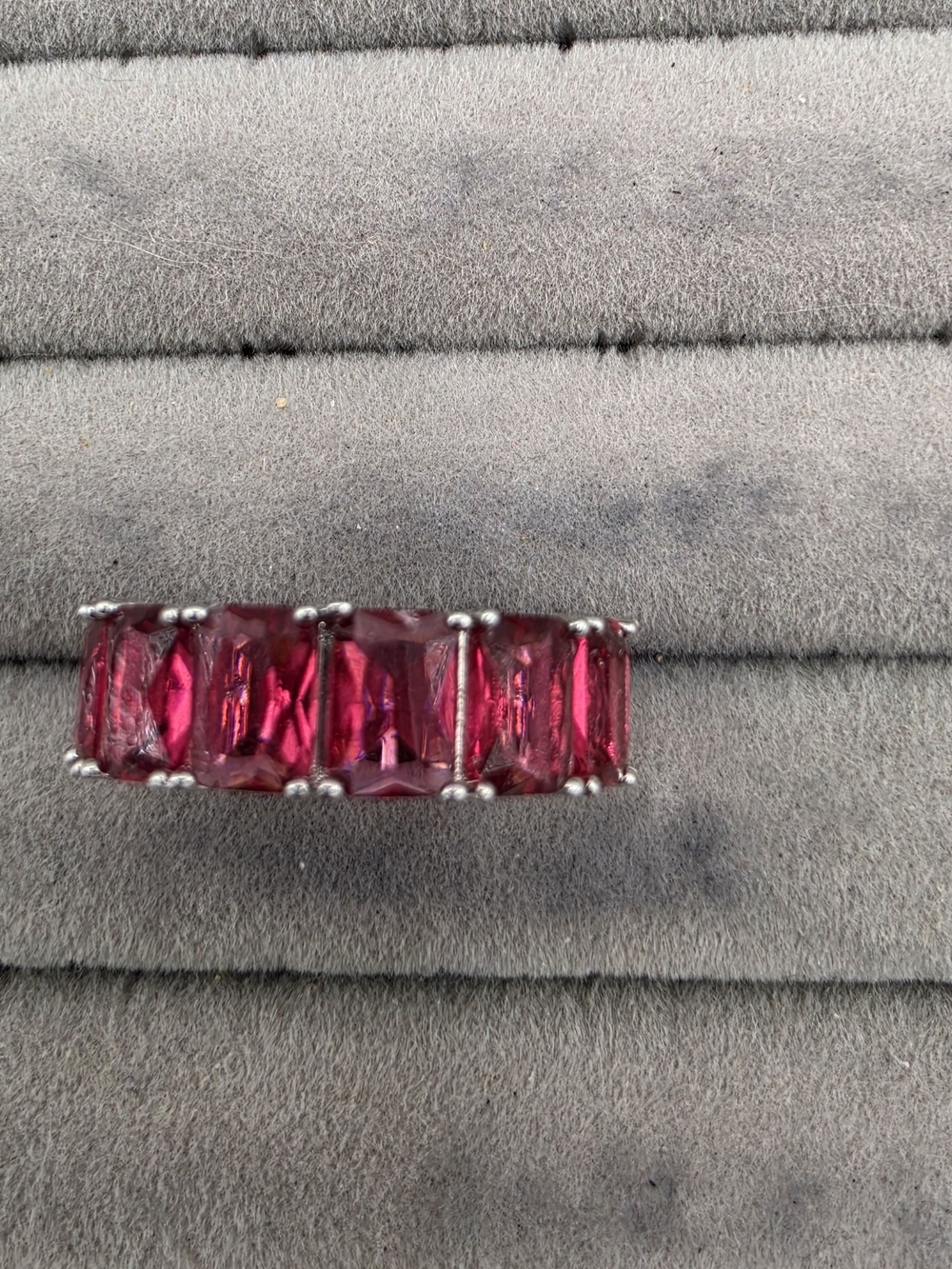 Pink Crystal Link Ring Size 7 1/2 - Women Jewelry